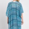 Multicolor Crochet Stripe Open-Front Beach Cover-Up