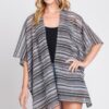 Multicolor Crochet Stripe Open-Front Beach Cover-Up