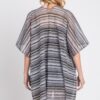 Multicolor Crochet Stripe Open-Front Beach Cover-Up