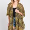 Multicolor Crochet Stripe Open-Front Beach Cover-Up