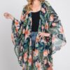 Tropical Flower and Leaf Shawl Cover-Up