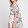 Ruffle-Lined Tropical Flamingo Open-Front Cover-Up