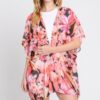 Floral Cover-Up – Short Open-Front Beach Kimono
