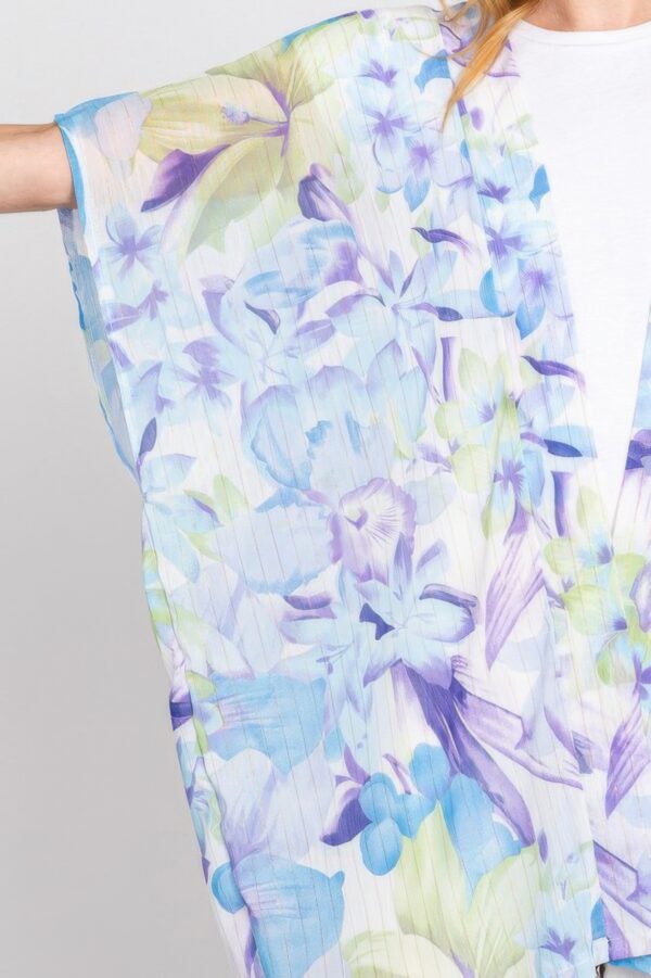 Floral Cover-Up – Short Open-Front Beach Kimono