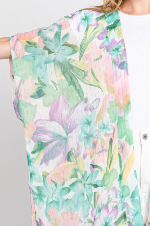 Floral Cover-Up – Short Open-Front Beach Kimono