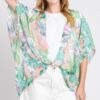 Floral Cover-Up – Short Open-Front Beach Kimono