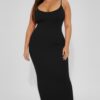 Plus Ribbed Cami Dress with Mermaid Hem Detail