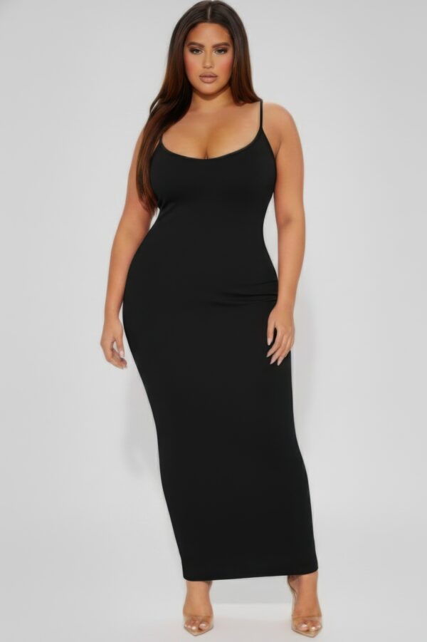 Plus Ribbed Cami Dress with Mermaid Hem Detail