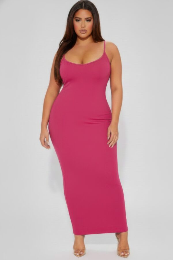 Plus Ribbed Cami Dress with Mermaid Hem Detail
