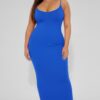 Plus Ribbed Cami Dress with Mermaid Hem Detail