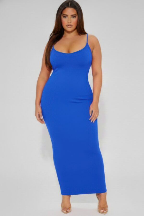 Plus Ribbed Cami Dress with Mermaid Hem Detail