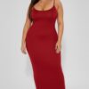 Plus Ribbed Cami Dress with Mermaid Hem Detail