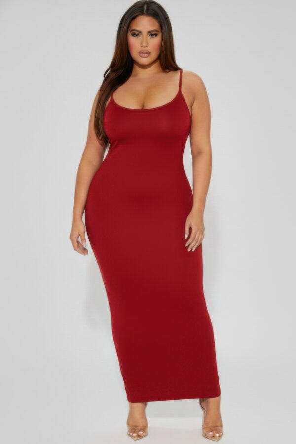 Plus Ribbed Cami Dress with Mermaid Hem Detail