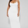 Plus Ribbed Cami Dress with Mermaid Hem Detail