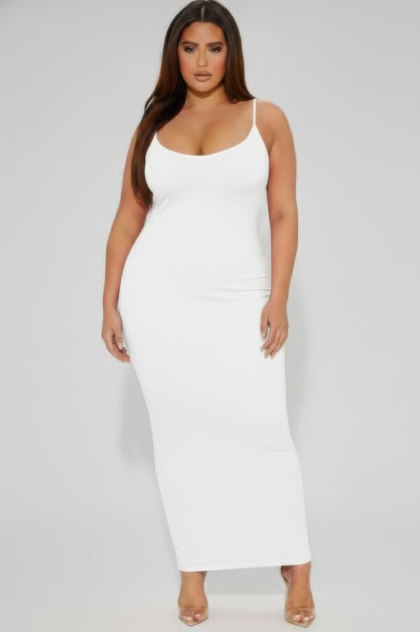 Plus Ribbed Cami Dress with Mermaid Hem Detail