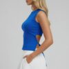 Sleeveless Mock Neck Top with Adjustable Side-Slit Tie