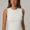 Sleeveless Mock Neck Top with Adjustable Side-Slit Tie