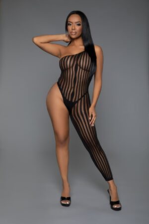 Stealing Hearts Asymmetric One-Shoulder Bodystocking