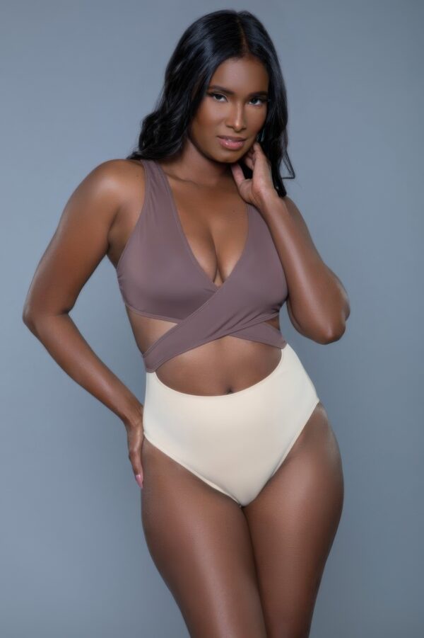 Mia Colorblock One-Piece Swimsuit – Plunging V & Crisscross