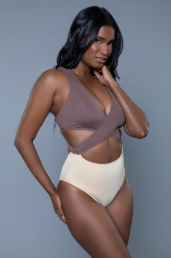 Mia Colorblock One-Piece Swimsuit – Plunging V & Crisscross