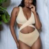Mia Colorblock One-Piece Swimsuit – Plunging V & Crisscross