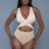 Mia Colorblock One-Piece Swimsuit – Plunging V & Crisscross