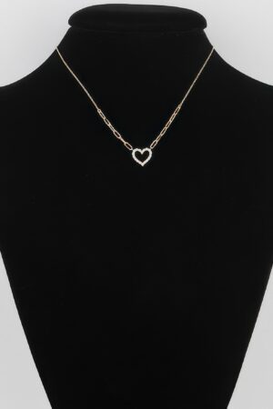 Paper Clip Heart Necklace – 17.5″ Chain