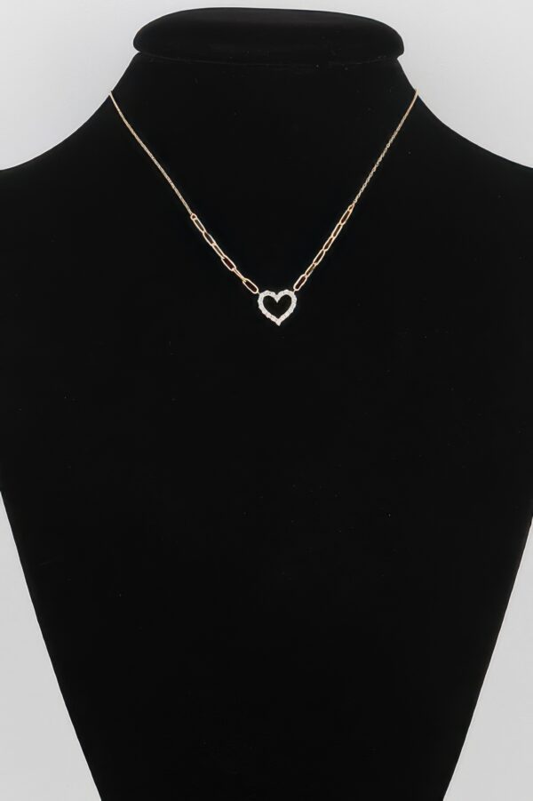 Paper Clip Heart Necklace – 17.5″ Chain