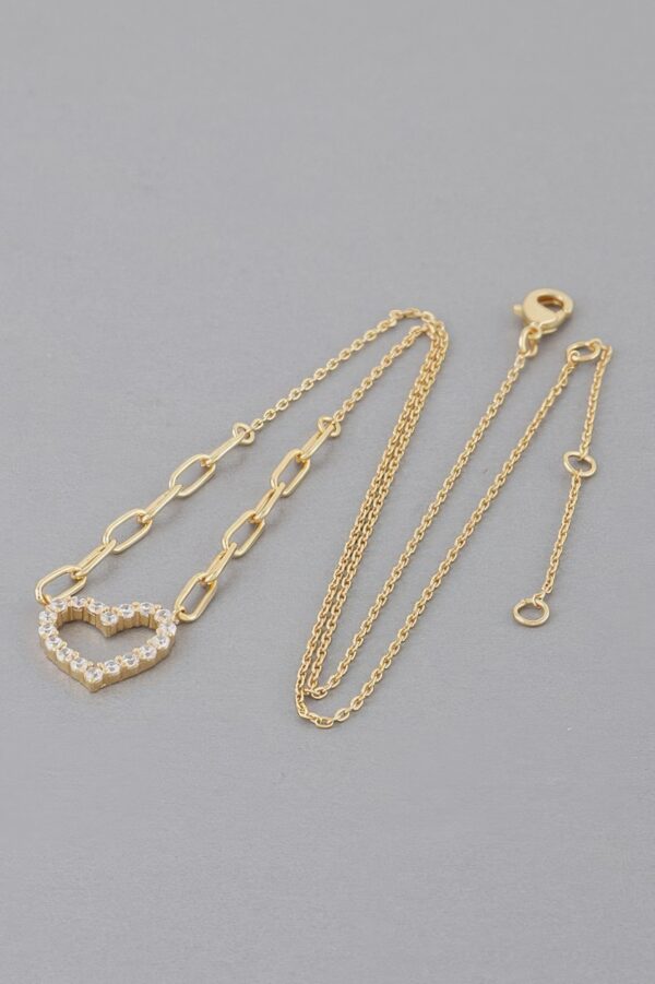 Paper Clip Heart Necklace – 17.5″ Chain