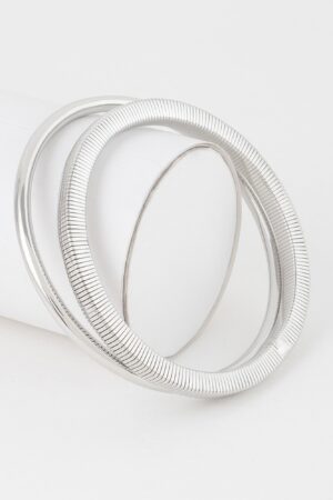 Alphage Ribbed Bangle Bracelet – Sleek Stackable