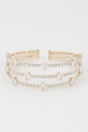 Cubic Rhinestone Stackable Bracelet – 2.5″