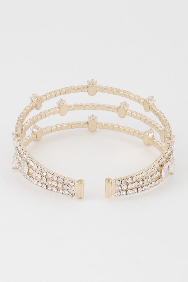 Cubic Rhinestone Stackable Bracelet – 2.5″