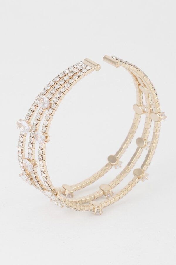 Cubic Rhinestone Stackable Bracelet – 2.5″