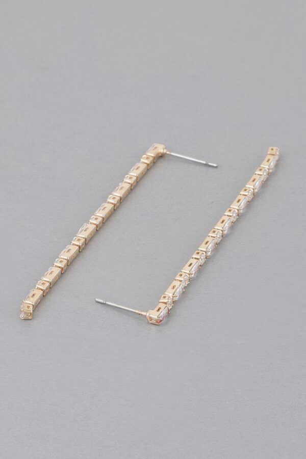 Rhinestone Pearl Drop Earrings – Slim Dangle