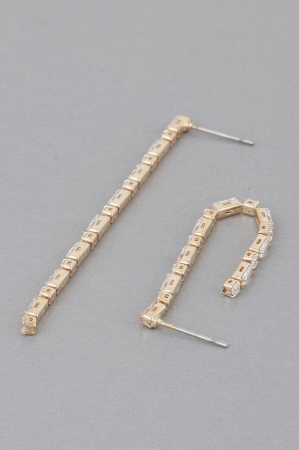 Rhinestone Pearl Drop Earrings – Slim Dangle