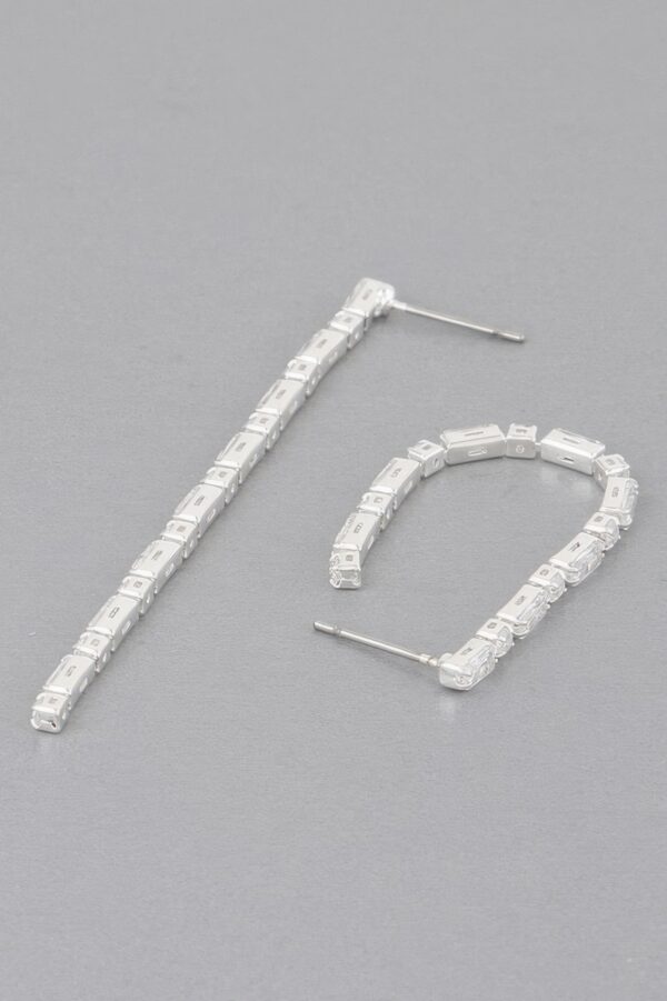 Rhinestone Pearl Drop Earrings – Slim Dangle
