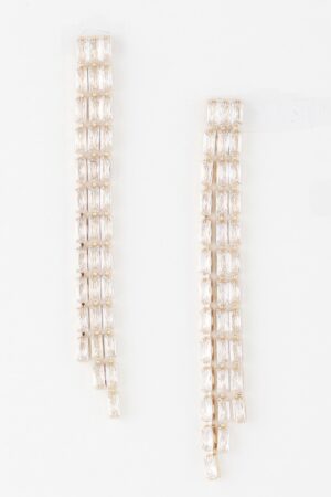 Rhinestone Tassel Statement Earrings – Oversized Drop