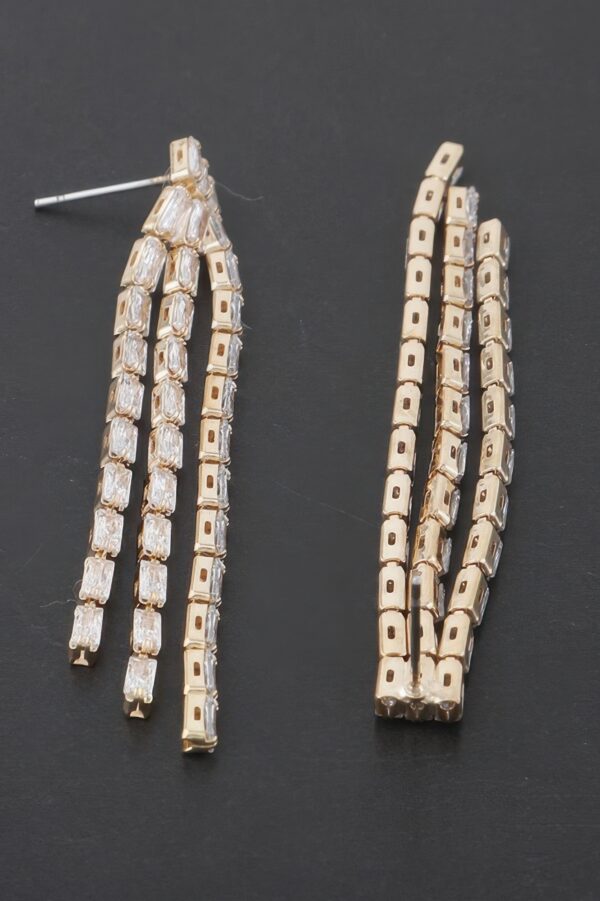 Rhinestone Tassel Statement Earrings – Oversized Drop