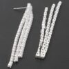 Rhinestone Tassel Statement Earrings – Oversized Drop