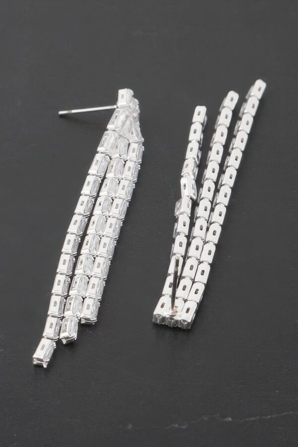 Rhinestone Tassel Statement Earrings – Oversized Drop