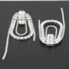 Oval Rhinestone Fringe Earrings – Statement Drops