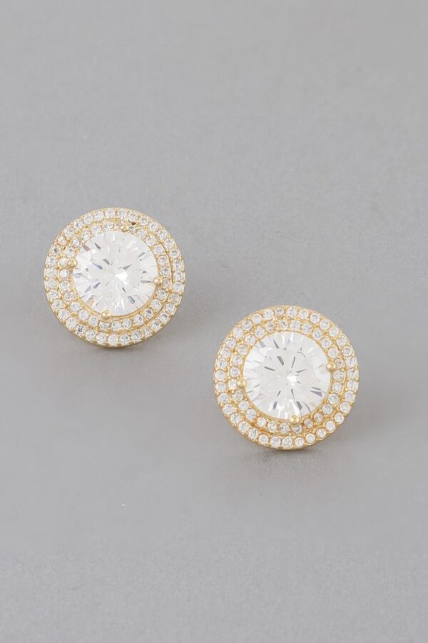 Crystal Rhinestone Stud Earrings – 0.5″ Cubic Zirconia