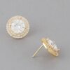 Crystal Rhinestone Stud Earrings – 0.5″ Cubic Zirconia