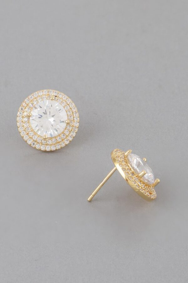 Crystal Rhinestone Stud Earrings – 0.5″ Cubic Zirconia