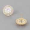 Crystal Rhinestone Stud Earrings – 0.5″ Cubic Zirconia
