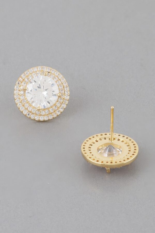 Crystal Rhinestone Stud Earrings – 0.5″ Cubic Zirconia