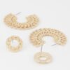 Braided Metallic Hoop Earrings – 1.6″ Mid-Size