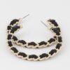 Velvet Lace Wrapped Hoop Earrings – 1.8″