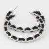 Velvet Lace Wrapped Hoop Earrings – 1.8″