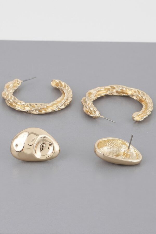 Hammered Twist Hoop Earrings – Mid-Size Hoops